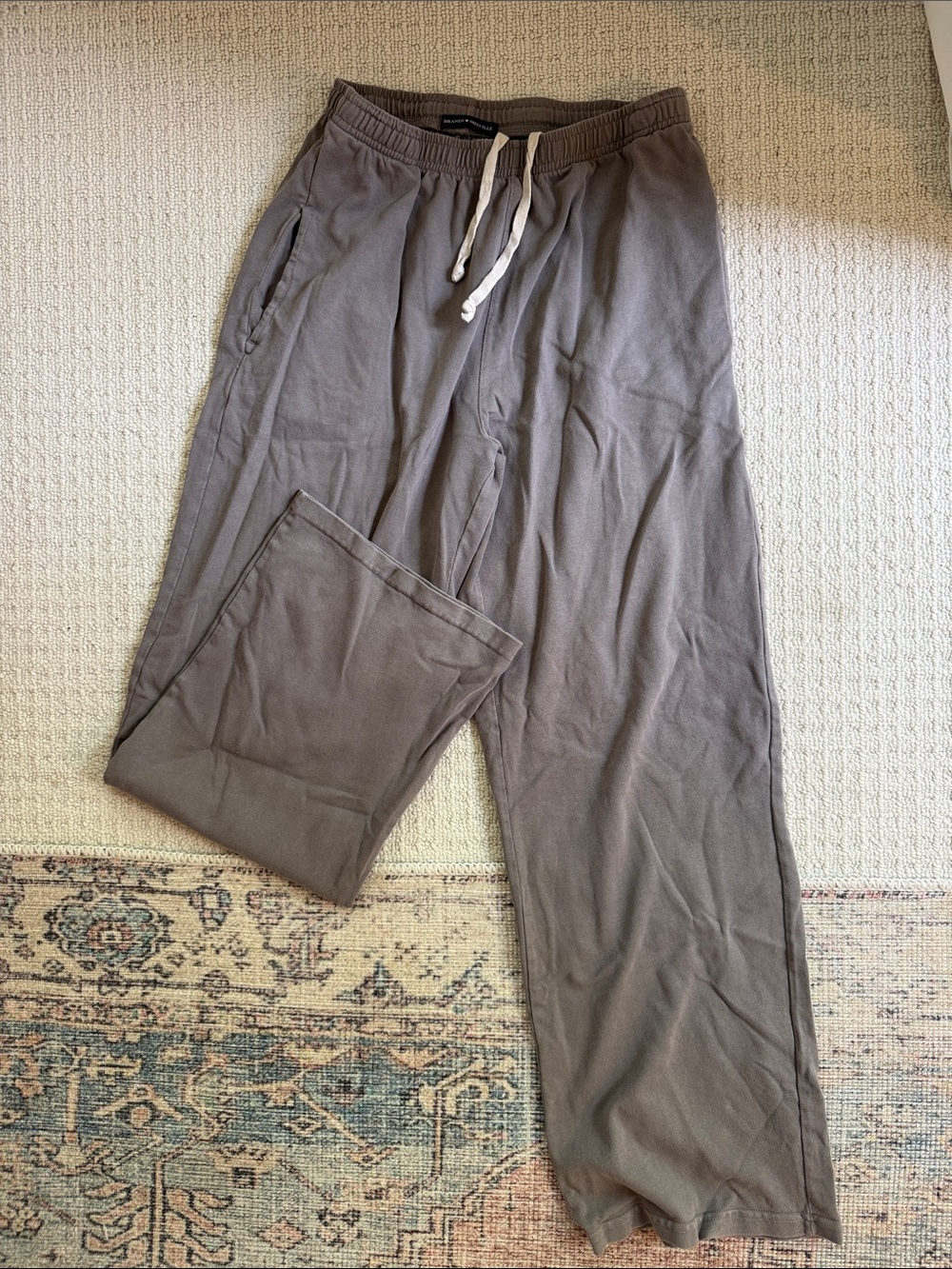 Brandy Melville Men's Taupe Drawstring Sweatpants